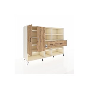 Kronos Dolap 10 Raflı 2 Çekmeceli 2 Kapaklı 220x59x163 Aytaşı-çam