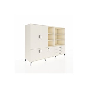 Kronos Dolap 11 Raflı 3 Çekmeceli 5 Kapaklı 220x59x163 Aytaşı-aytaşı