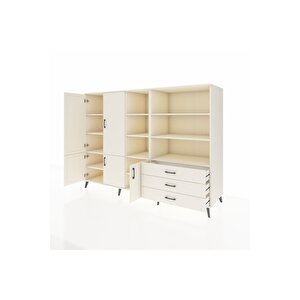Kronos Dolap 11 Raflı 3 Çekmeceli 5 Kapaklı 220x59x163 Aytaşı-aytaşı