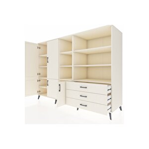Kronos Dolap 11 Raflı 3 Çekmeceli 5 Kapaklı 220x59x163 Aytaşı-aytaşı