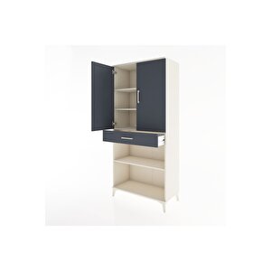 Hyperion Dolap 4 Raflı Tek Çekmeceli 2 Kapaklı 88x44x195 Aytaşı-antrasit