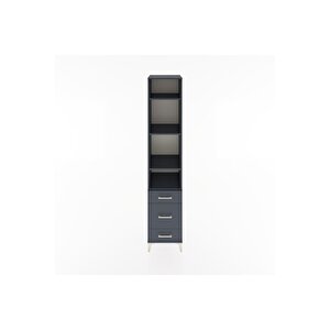 Hyperion Dolap 4 Raflı 3 Çekmeceli 44x44x221 Antrasit-antrasit