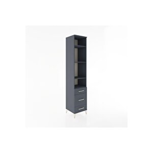 Hyperion Dolap 4 Raflı 3 Çekmeceli 44x44x221 Antrasit-antrasit