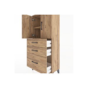 Hyperion Dolap 2 Raflı 3 Çekmeceli 2 Kapaklı 60x44x134 Çam-çam