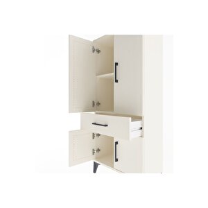 Arges Dolap 2 Raflı Tek Çekmeceli 4 Kapaklı 60x30x134 Aytaşı-aytaşı