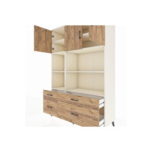 Hyperion Gardrop 8 Raflı 4 Çekmeceli 3 Kapaklı 132x44x195 Aytaşı-çam