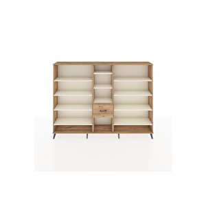 Arges Dolap 11 Raflı 3 Çekmeceli  220x30x163 Çam-aytaşı/çam