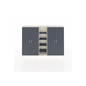 Arges Dolap 12 Raflı 4 Kapaklı 220x30x163 Aytaşı-antrasit
