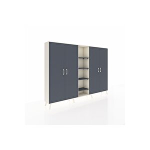 Arges Dolap 12 Raflı 4 Kapaklı 220x30x163 Aytaşı-antrasit