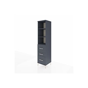 Hyperion Dolap 3 Raflı 3 Çekmeceli 44x44x195 Antrasit-antrasit