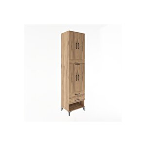Hyperion Dolap 3 Raflı 3 Çekmeceli 4 Kapaklı 60x44x243 Çam-çam