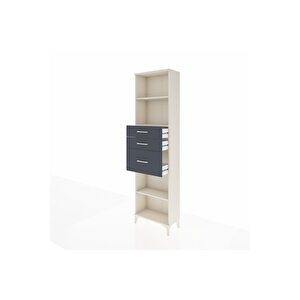 Arges Dolap 3 Raflı 3 Çekmeceli 60x30x221 Aytaşı-antrasit