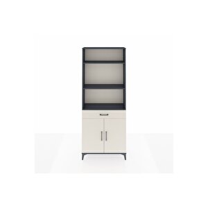 Arges Dolap 4 Raflı Tek Çekmeceli 2 Kapaklı 88x30x221 Antrasit-aytaşı