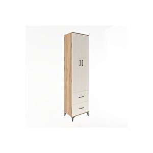 Hyperion Dolap 5 Raflı 2 Çekmeceli 2 Kapaklı 60x44x243 Çam-aytaşı