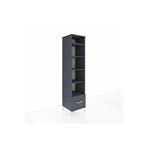 Hyperion Dolap 5 Raflı Tek Çekmeceli 44x44x195 Antrasit-antrasit