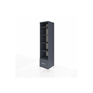 Hyperion Dolap 5 Raflı Tek Çekmeceli 44x44x195 Antrasit-antrasit