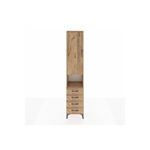 Arges Dolap 3 Raflı 4 Çekmeceli Tek Askılı 44x30x221 Çam-çam