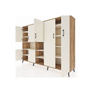 Hyperion Dolap 13 Raflı 7 Kapaklı 220x44x163 Çam-aytaşı