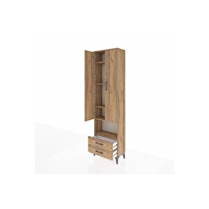 Arges Dolap 5 Raflı 2 Çekmeceli 2 Kapaklı 60x30x221 Çam-çam