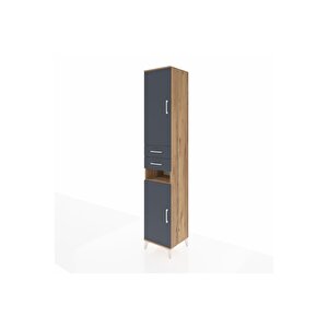 Hyperion Dolap 5 Raflı 2 Çekmeceli 2 Kapaklı 44x44x243 Çam-antrasit