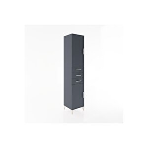 Hyperion Dolap 4 Raflı 3 Çekmeceli 2 Kapaklı 44x44x221 Antrasit-antrasit