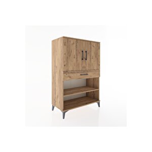Hyperion Dolap 3 Raflı Tek Çekmeceli 2 Kapaklı 88x44x134 Çam-çam
