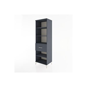 Hyperion Dolap 4 Raflı Tek Çekmeceli 60x44x195 Antrasit-antrasit
