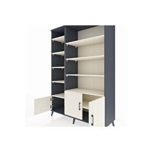 Hyperion Gardrop 10 Raflı 3 Kapaklı 132x44x195 Antrasit-aytaşı