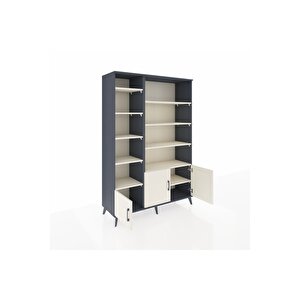 Hyperion Gardrop 10 Raflı 3 Kapaklı 132x44x195 Antrasit-aytaşı