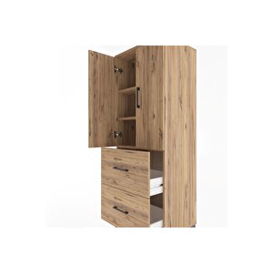 Hyperion Dolap 3 Raflı 2 Çekmeceli 2 Kapaklı 60x44x163 Çam-çam