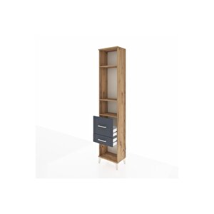 Arges Dolap 3 Raflı 2 Çekmeceli 44x30x221 Çam-antrasit