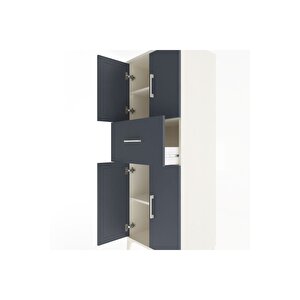 Hyperion Dolap 3 Raflı Tek Çekmeceli 4 Kapaklı 60x44x163 Aytaşı-antrasit