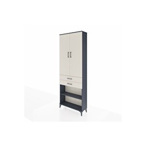 Arges Dolap 5 Raflı 2 Çekmeceli 2 Kapaklı 88x30x243 Antrasit-aytaşı