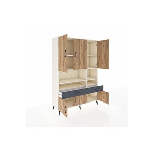 Hyperion Dolap 8 Raflı 2 Çekmeceli 6 Kapaklı 132x44x195 Aytaşı-çam/antrasit