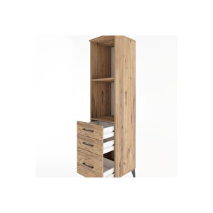 Hyperion Dolap 2 Raflı 3 Çekmeceli 44x44x182 Çam-çam