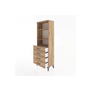 Arges Dolap 2 Raflı 4 Çekmeceli 60x30x163 Çam-çam