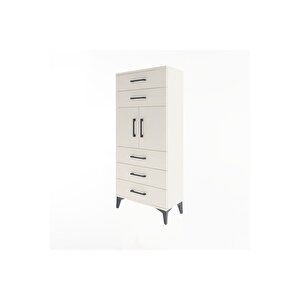 Arges Dolap Tek Raflı 5 Çekmeceli 2 Kapaklı 60x30x134 Aytaşı-aytaşı