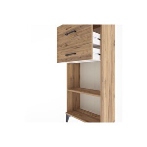 Arges Dolap Tek Raflı 2 Çekmeceli 60x30x134 Çam-çam
