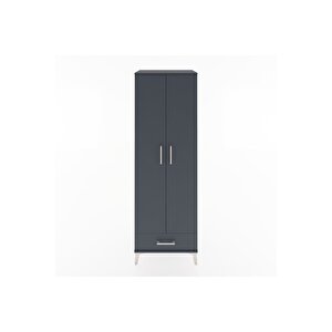 Hyperion Dolap 2 Raflı Tek Çekmeceli Tek Askılı 60x44x182 Antrasit-antrasit