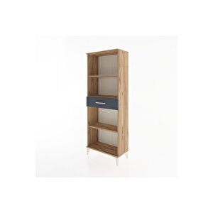 Arges Dolap 3 Raflı Tek Çekmeceli 60x30x163 Çam-antrasit