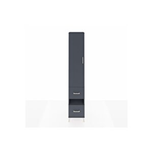 Hyperion Dolap 3 Raflı 2 Çekmeceli Tek Askılı 44x44x243 Antrasit-antrasit