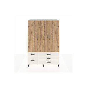 Hyperion Dolap 5 Raflı 5 Çekmeceli Tek Askılı 132x44x195 Aytaşı-çam/aytaşı