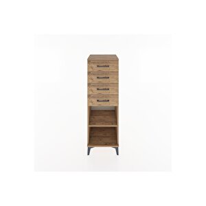 Hyperion Dolap Tek Raflı 4 Çekmeceli 44x44x134 Çam-çam