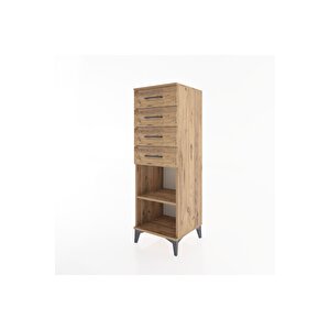 Hyperion Dolap Tek Raflı 4 Çekmeceli 44x44x134 Çam-çam