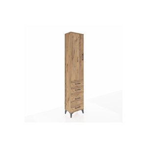 Arges Dolap 2 Raflı 4 Çekmeceli Tek Askılı 44x30x221 Çam-çam