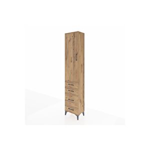 Arges Dolap 2 Raflı 4 Çekmeceli Tek Askılı 44x30x221 Çam-çam