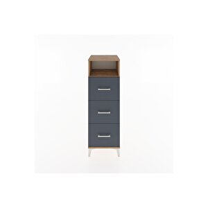 Hyperion Dolap Tek Raflı 3 Çekmeceli 44x44x134 Çam-antrasit