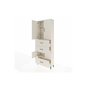 Arges Dolap 4 Raflı 3 Çekmeceli 4 Kapaklı 88x30x243 Aytaşı-aytaşı