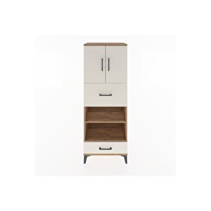 Hyperion Dolap 4 Raflı 2 Çekmeceli 2 Kapaklı 60x44x163 Çam-aytaşı