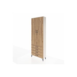 Arges Dolap 2 Raflı 4 Çekmeceli Tek Askılı 88x30x243 Aytaşı-çam